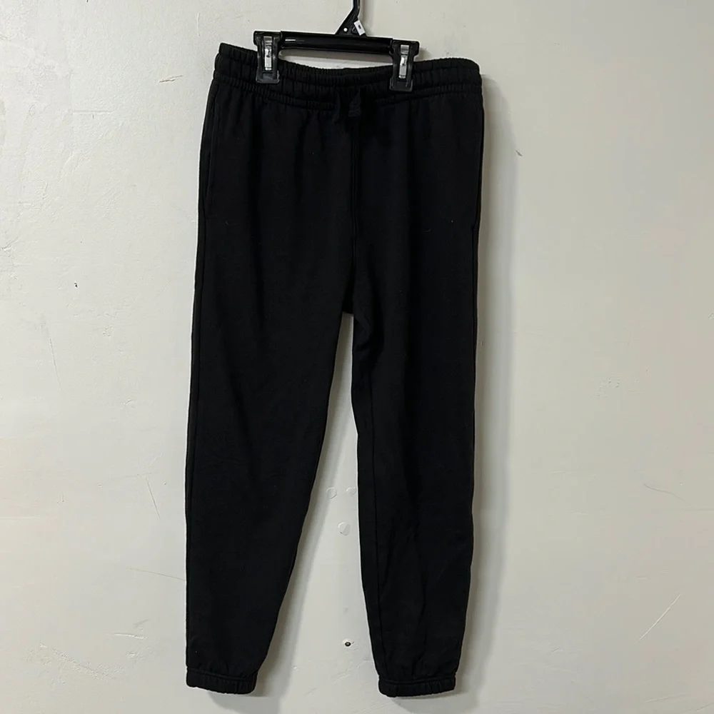 Athletic Works Black Sweatpants with Tapered Fit and Elastic Waistband